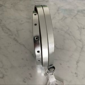 Old Navy Silver Metallic Slim Belt